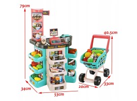 668-76 Игровой набор Супермаркет с тележкой, свет, звук, 47 предметов