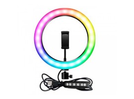 MJ33 Кольцевая Лампа RGB / Кольцевая лампа RGB (цветная) LED 33см с металлическим штативом