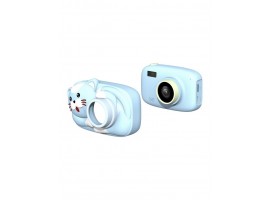 Детский фотоаппарат игрушка / Детский цифровой фотоаппарат Котик / Фотоаппарат детский с селфи-камерой / Голубой