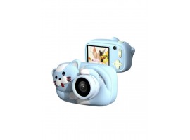 Детский фотоаппарат игрушка / Детский цифровой фотоаппарат Котик / Фотоаппарат детский с селфи-камерой / Голубой