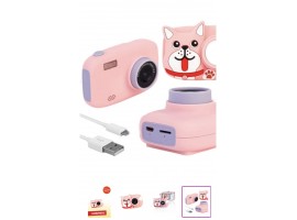 Детский фотоаппарат игрушка / Детский цифровой фотоаппарат Собачка / Фотоаппарат детский с селфи-камерой / Розовый