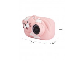 Детский фотоаппарат игрушка / Детский цифровой фотоаппарат Котик / Фотоаппарат детский с селфи-камерой /Розовый