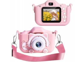 Детский фотоаппарат игрушка / Детский цифровой фотоаппарат Котик (Котенок) / Розовый