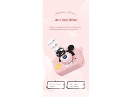 Детский цифровой фотоаппарат Микки Маус (розовый) с селфи-камерой и играми